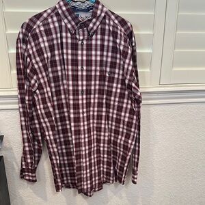 Wrangler George Strait Men's Plaid Shirt - Burgundy by